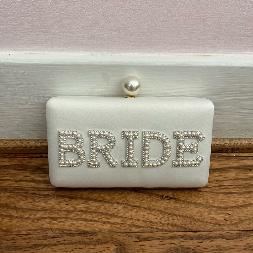 Shiraleah White Clutch with Gold Accents